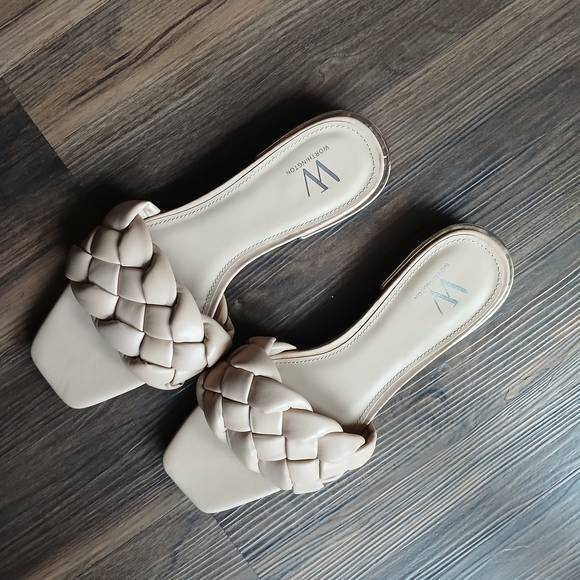 Worthington Beige Woven Slide Sandals - Picture 3 of 5